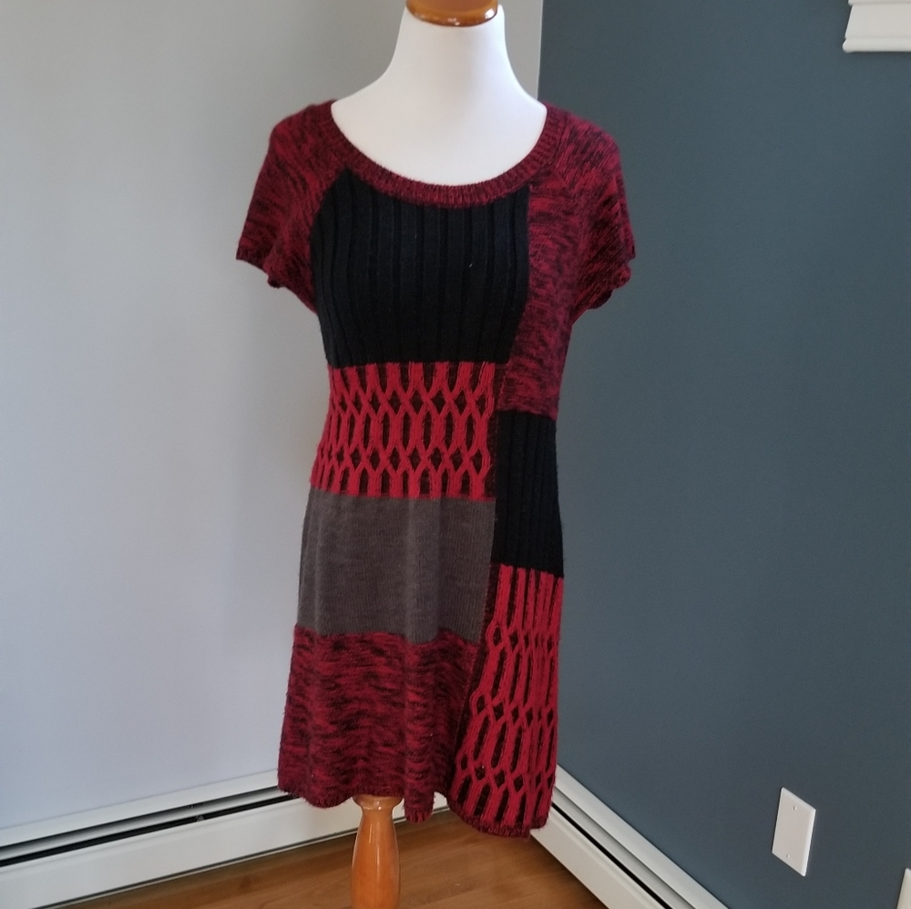 Buy2 Get 1 FREE!!⭐️ Short Sleeved Red Sweater Dress
